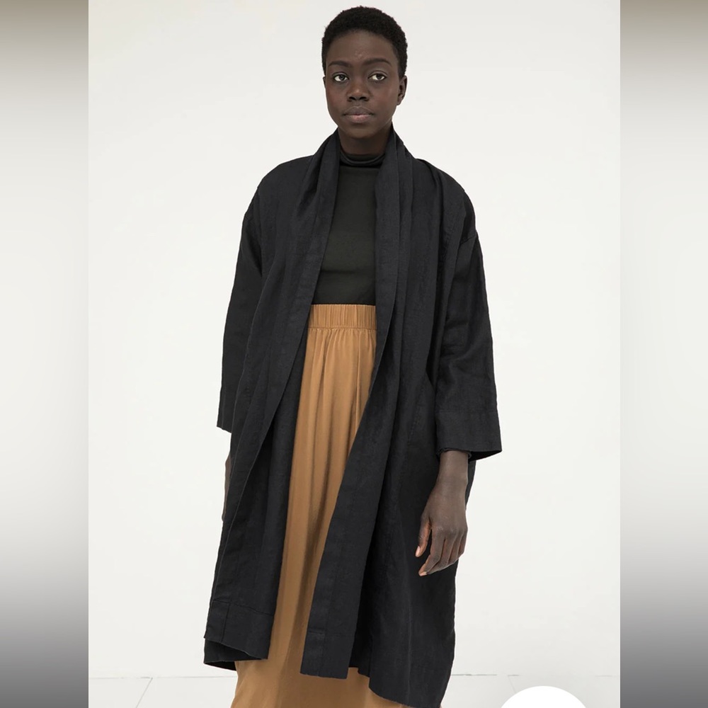 Elizabeth Suzann cotton canvas Clyde trench black xs